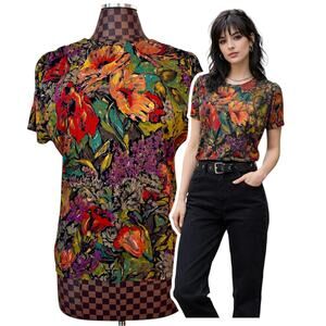 Vtg 80s Casual Corner Floral Animal Print Blouse Size 8 Top Shirt Wilderkind